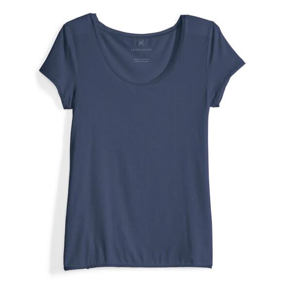 Saint Haven Tops - NWT Saint Haven Women's S Navy Blue Perfect Fit Scoop Neck Tshirt Short Sleeve